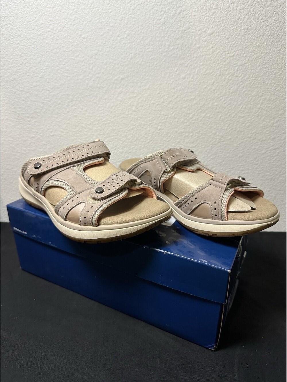 SAS Shoes Womens Embark Slide Taupe Pink Adjustable Sandals 8 NEW